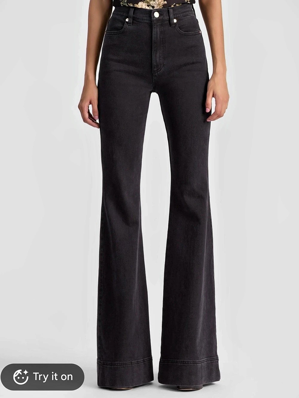 Alice + Olivia Black Flare Jeans Waist 26 Like New